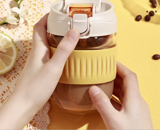 Glass Cup With Straws, Portable, Dual-use, Simple Dual-use Cups