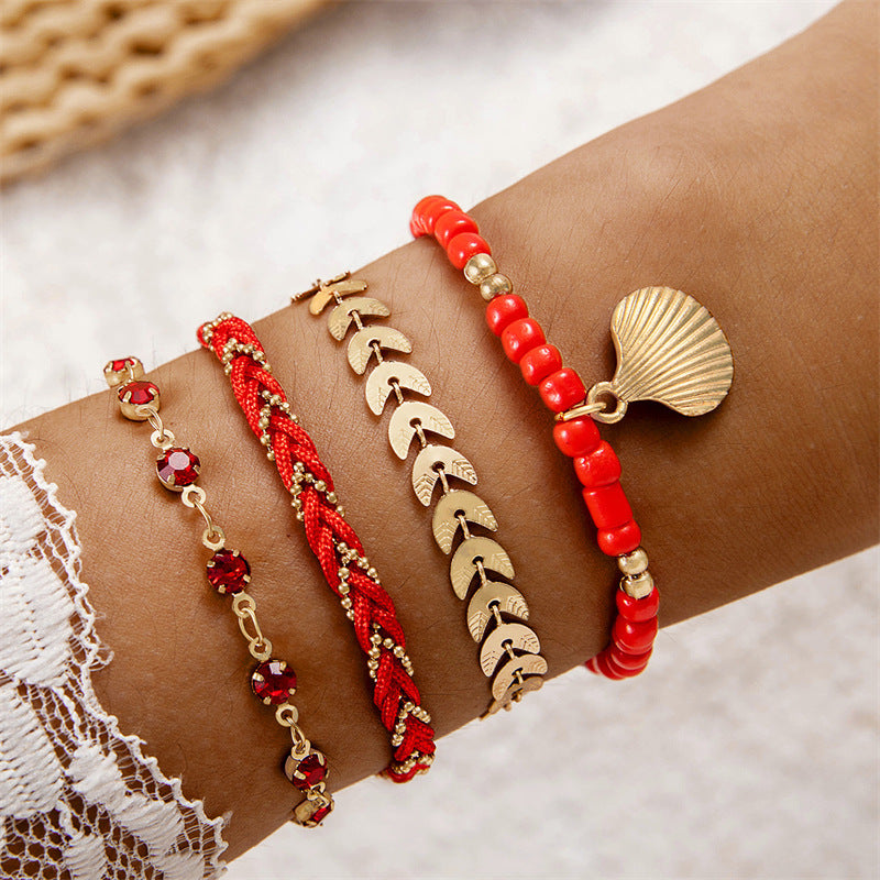 Bohemian Ocean Wind Starfish Shell Pearl Anklet