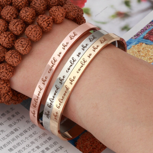 304 Steel Fashion Bracelet She Believed She Could, So She Did