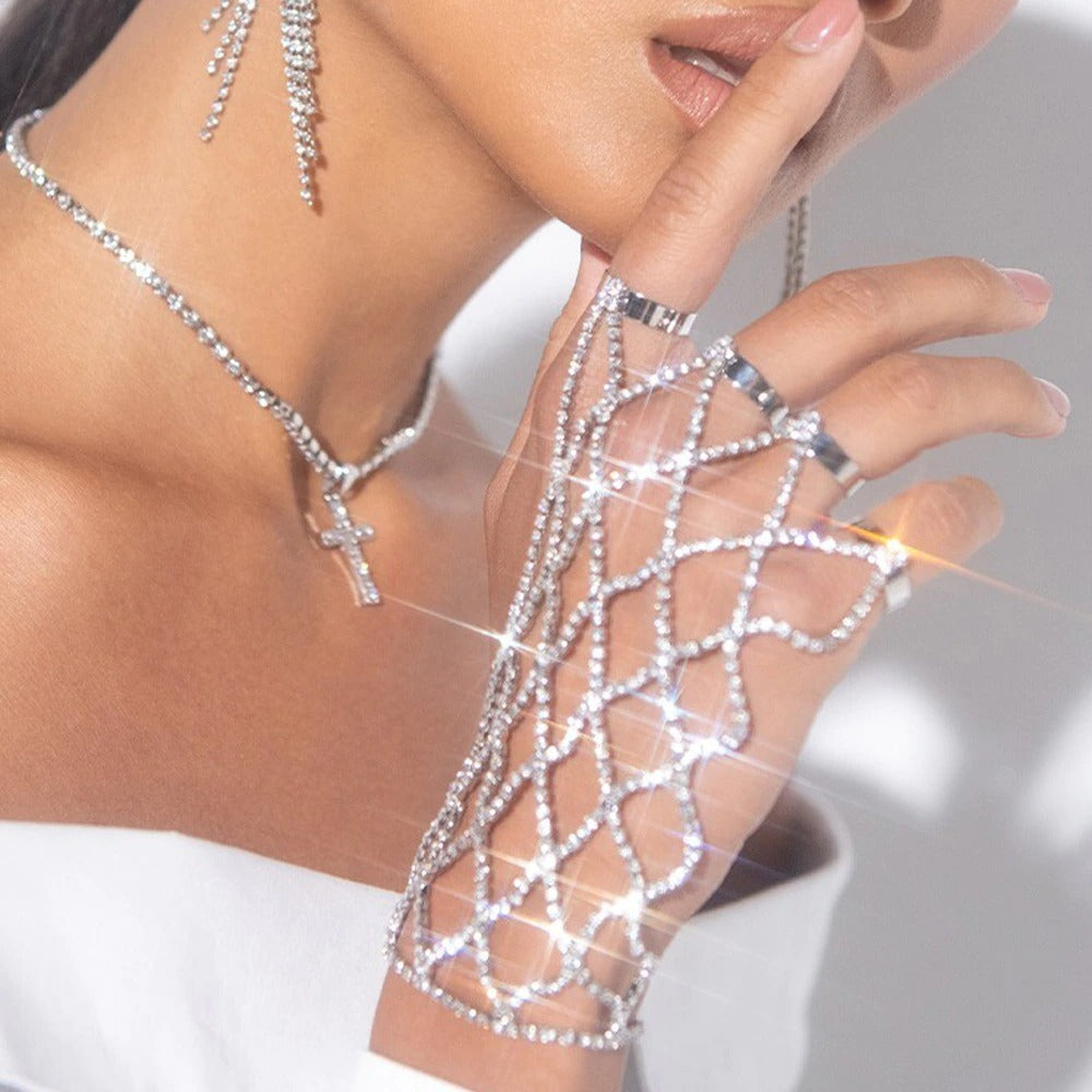 New Mesh Rhinestone Link Bracelet Simple Fashion Creativity