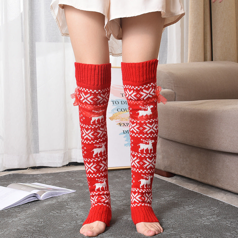 Thickened Warm Wool Stockings Knitted Over-the-knee Bunching Socks