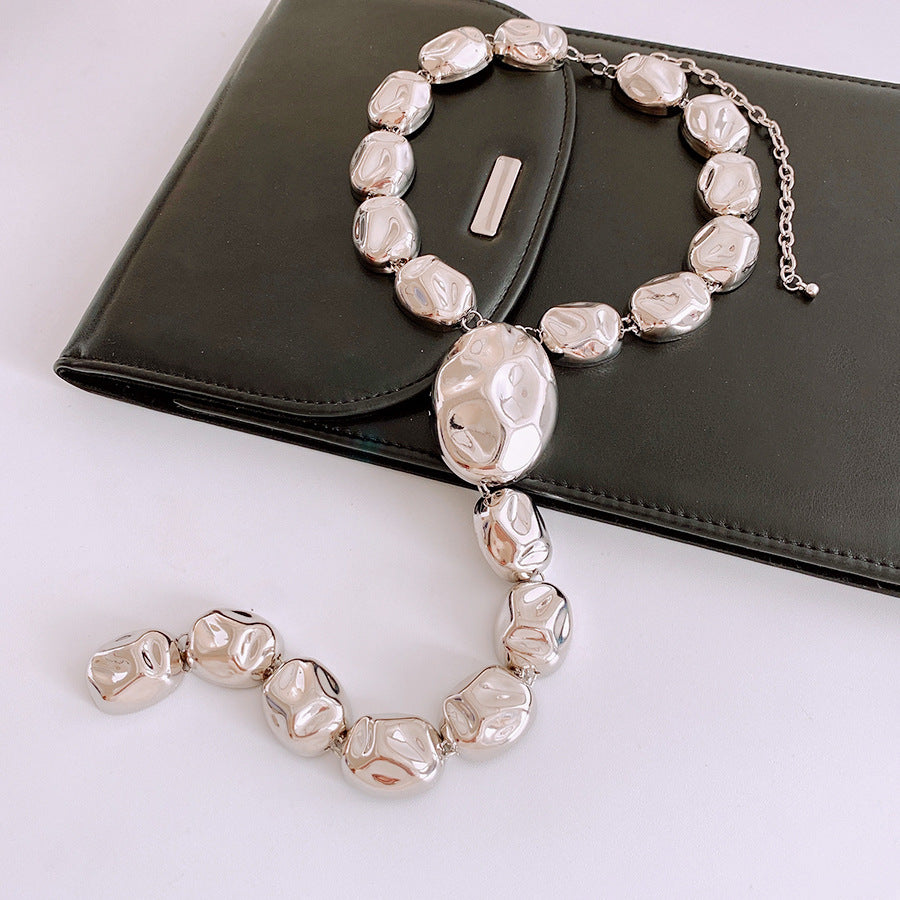 Pleated Necklace Personalized All-match Sweet Cool Style Clavicle Chain